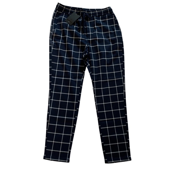ASOS Only & Sons Check Trouser With Drawstring in Blue and Windowpane Print Sm. - Picture 11 of 11